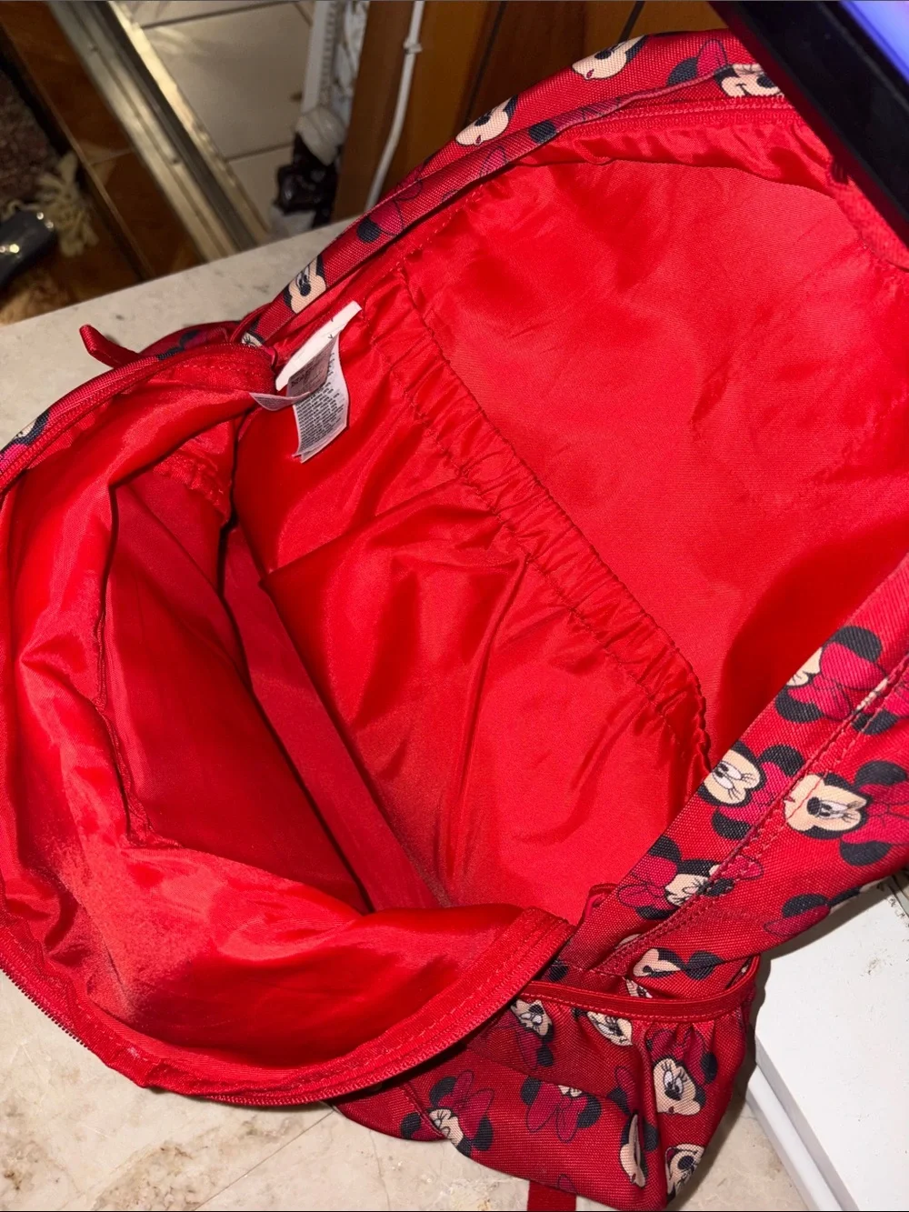 Disney Red Minnie Mouse Backpack and Matching Lunch Bag